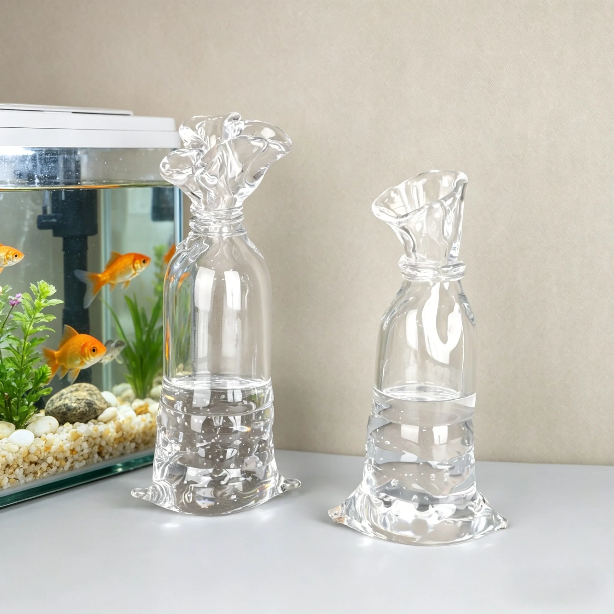Nordic simple transparent bubble glass water bag desktop ornament living room entrance study TV cabinet home decoration
