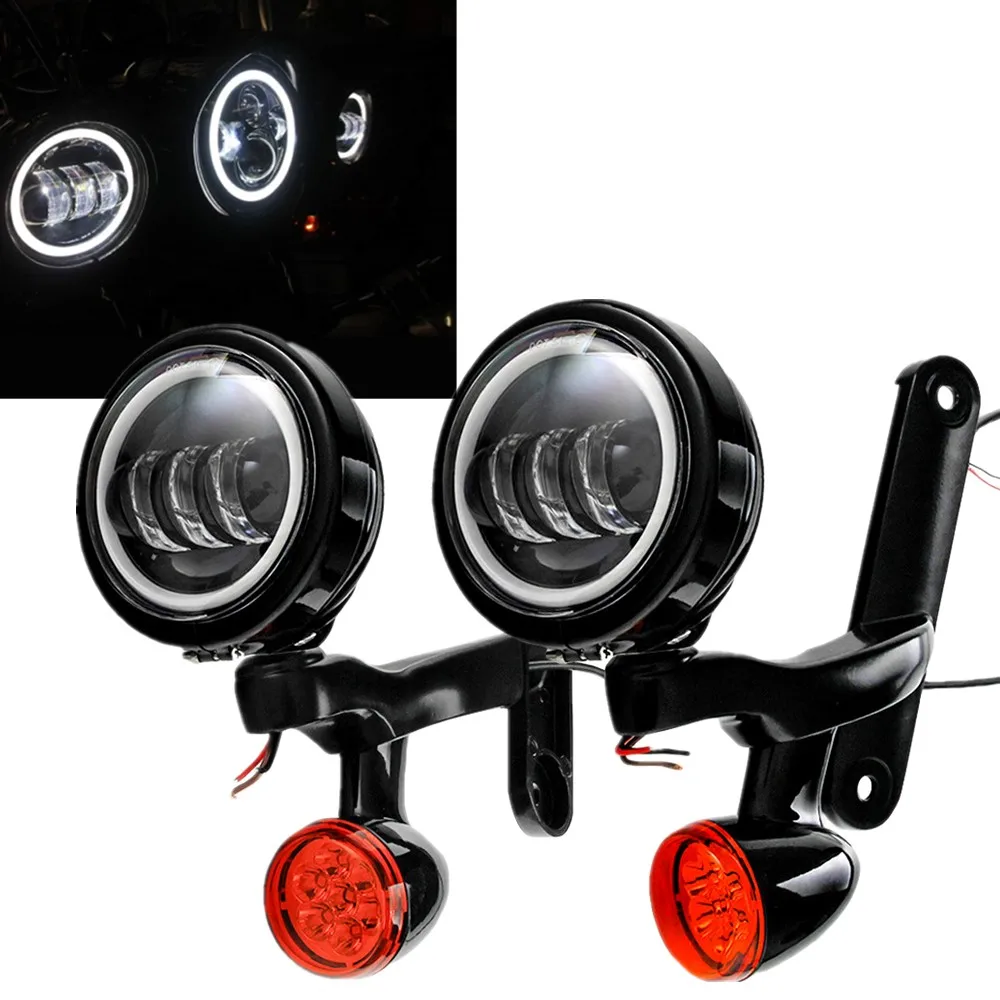 

Motorcycle 4 1/2" 4.5 Inch 30W Led Auxiliary Light Bracket Spot Fog Lamp Turn Signal Light For Electra Street Glide FLHX FLHR