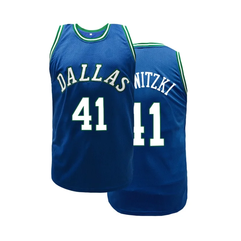 

Мужская винтажная баскетбольная майка # 41, вдохновленный дизайн Dallas-Nitzki, дышащая спортивная рубашка без рукавов для тренировок, игр, тренажерного зала