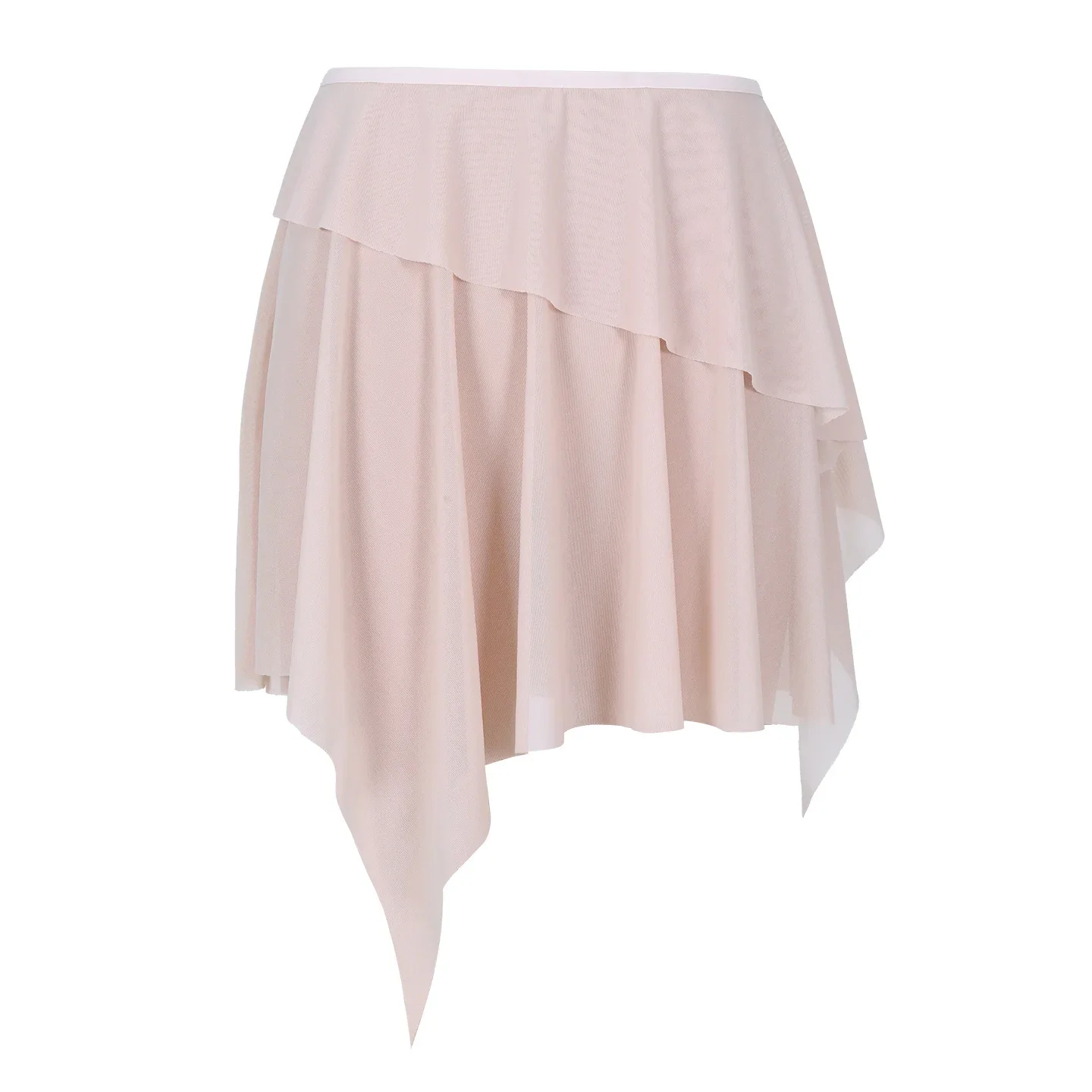Jupe de Ballet pour adultes, Tutu d'entraînement asymétrique en maille et Tulle, jupe de danse pour femmes, Performance