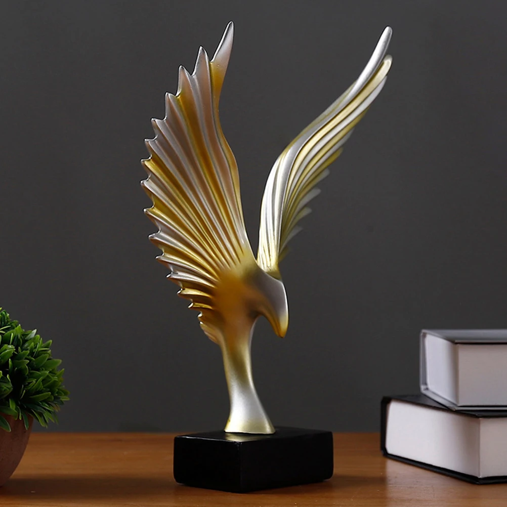 

Decoration Dapeng Wings Angel Statue Hawk Ornament Home Household Resin Sculpture Golden Tabletop