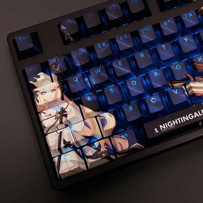 

108Keys/Set Arknights Nightingale PBT Keycaps Anime Games Beauty Girl Key caps Cherry Height for DIY Mechanical Keyboards