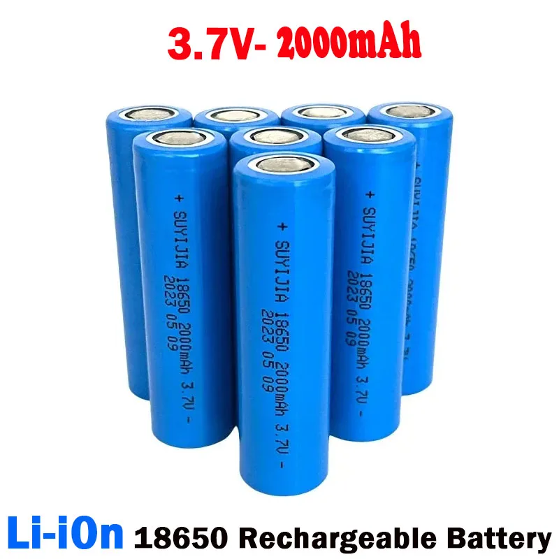 ICR18650 2000mAh 3.7V Rechargeable Battery Lithium Ion Bright Flashlight Headlight Electric Toys Medical Equipment Notebook