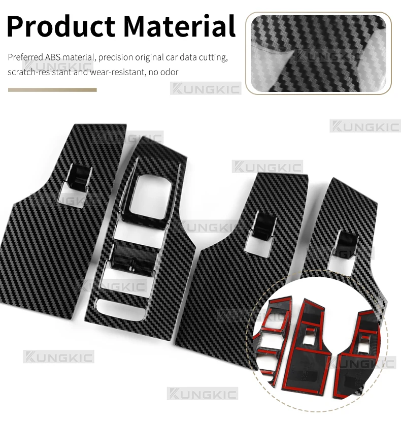 ABS-Kohlefaser für Seat Leon MK4/Cupra Leon/Cupra Formentor 2020-2026 / Ibiza/Arona 2022-2026, Zierleiste für die Fensterbedienung – Detail 7