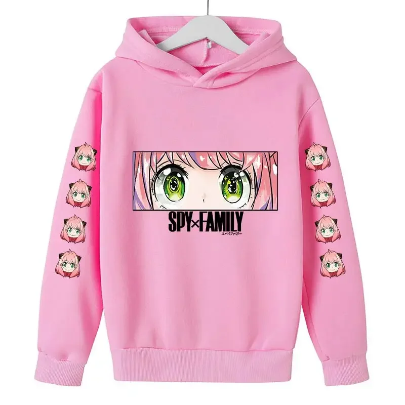 SPY X FAMILY Anya Forger Cute Girls Hoodies Cartoon Printed Kids Sweatshirt Hoodies Children\'s Clothing Girls Spring Autumn Coat