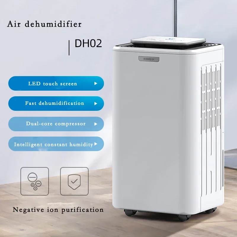 24L/Day Electric Air Dehumidifier for Home Bedroom Silent Touch Screen Negative Ion Air Purifier  Dryer Moisture Absorber