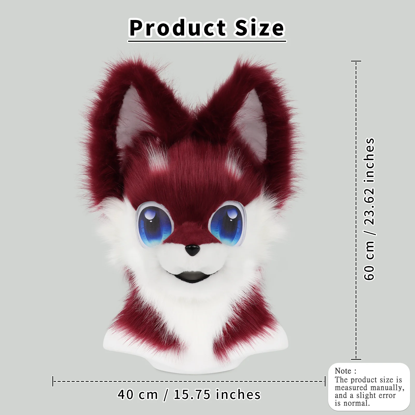 Animal Head Mask Furry Fursuit Plush Dog Fox Masks for Parties Cosplay Costume Accessory