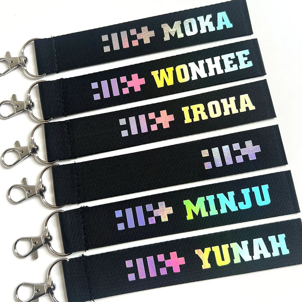 19CM KPOP ILLIT Name Laser Printing Short Lanyard Keychain Keyring Phone Strap Bag AccessoriesYUNAH MINJU MOKA WONHEE IROHA