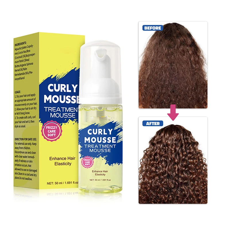 Private Label Hair Curly Mousse Styling Strong Hold Organic Anti-Frizz Curly Hair oder Edge Braid Foam Hair Mousse