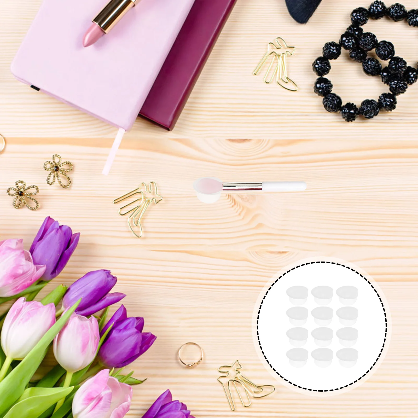 12 szt. Silikonowe nakładki na pędzle do makijażu, osłonki na pędzle do ust, zapobiegające zgubieniu, pyłoszczelne, wielokrotnego użytku, kompaktowe etui podróżne