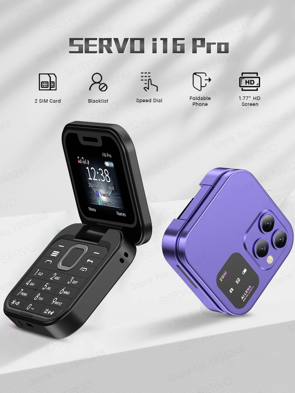 Foldable Mini Mobile Phone Speed Dial 1.77'' Display Dual SIM Cellphone Flashlight Blacklist Magic Voice FM Radio Fold Telephone