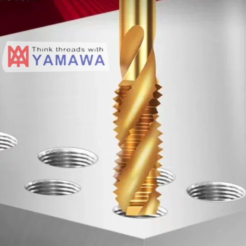 Японские машинные резьбонарезные метчики YAMAWA HSSE с TIN-покрытием, спиральные, 1 шт., размеры: 1/8, 5/32, 3/16, 7/32, 1/4, 5/16, 3/8, 7/16, 1/2, 5/8