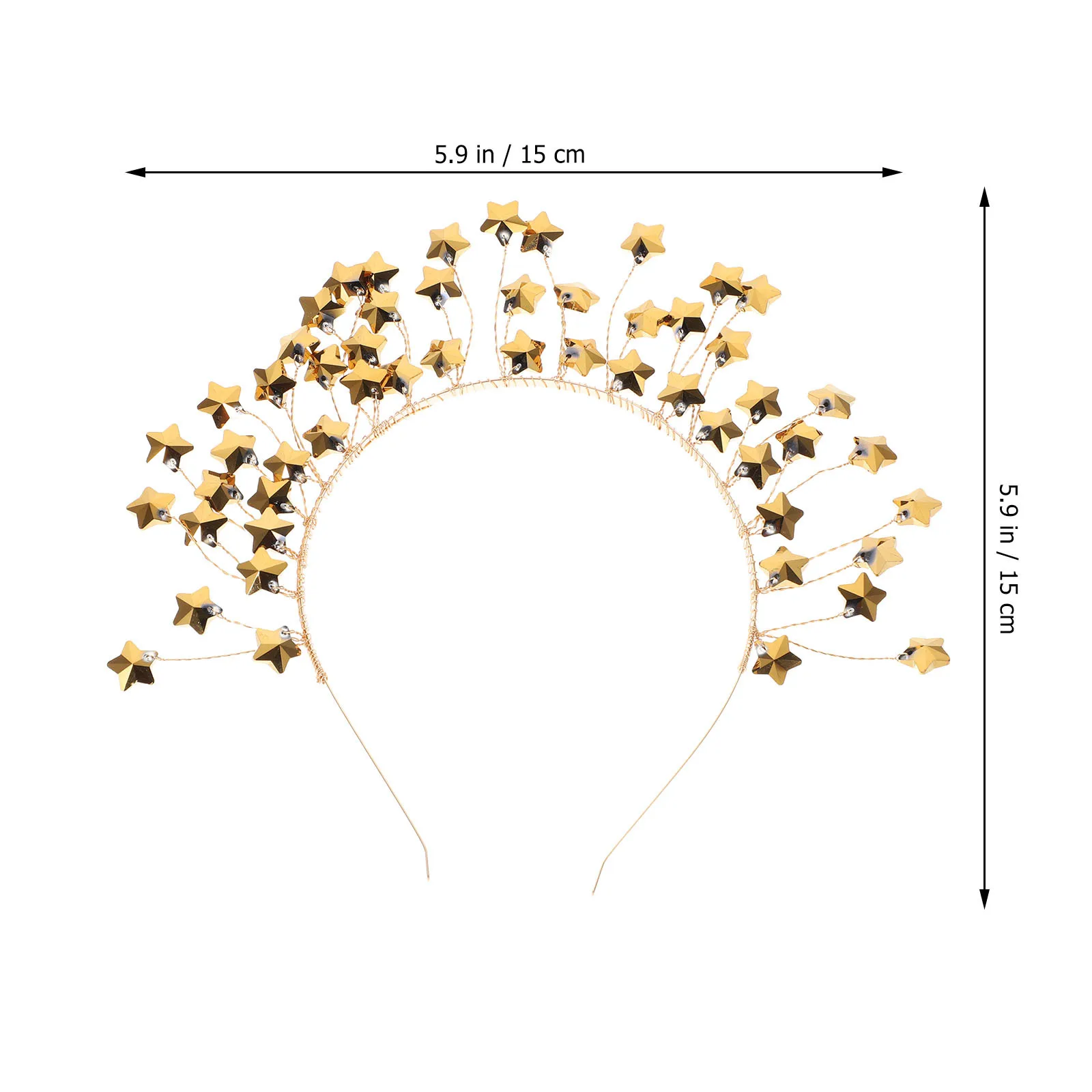 

Crown Headband Star Shape Headdress For Women Bride Wedding Party Hair Accessory Fashion Lightweight Durable Grip Hold