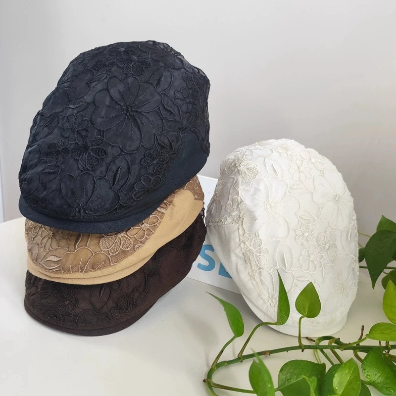 bone-feminino-britanico-de-verao-com-tela-floral-respiravel-boina-elegante-com-bordado-e-protecao-solar