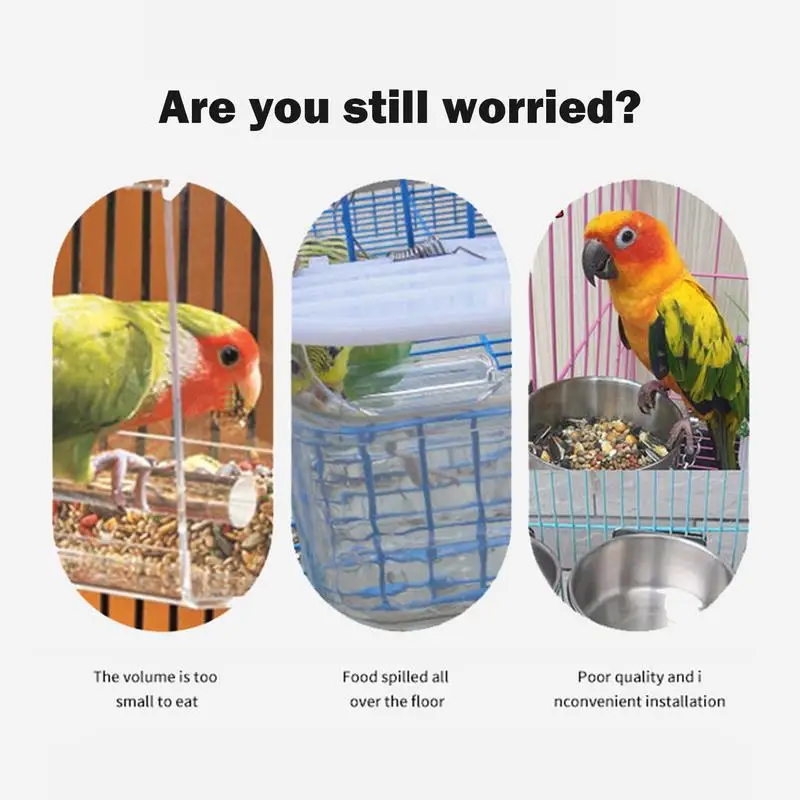 Automatic Bird Feeder Bird Cage Automatic Feeder No-Mess Bird Feeder Parrot Feeder Cage Accessories For Budgerigar Canary