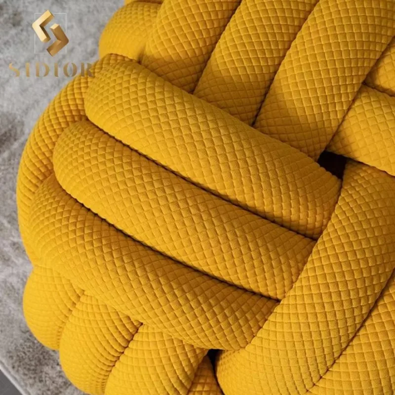 كرسي أريكة منسوج بعقدة إسكندنافية لغرفة المعيشة وغرفة النوم كرسي محبوك كرسي كسول شخصي