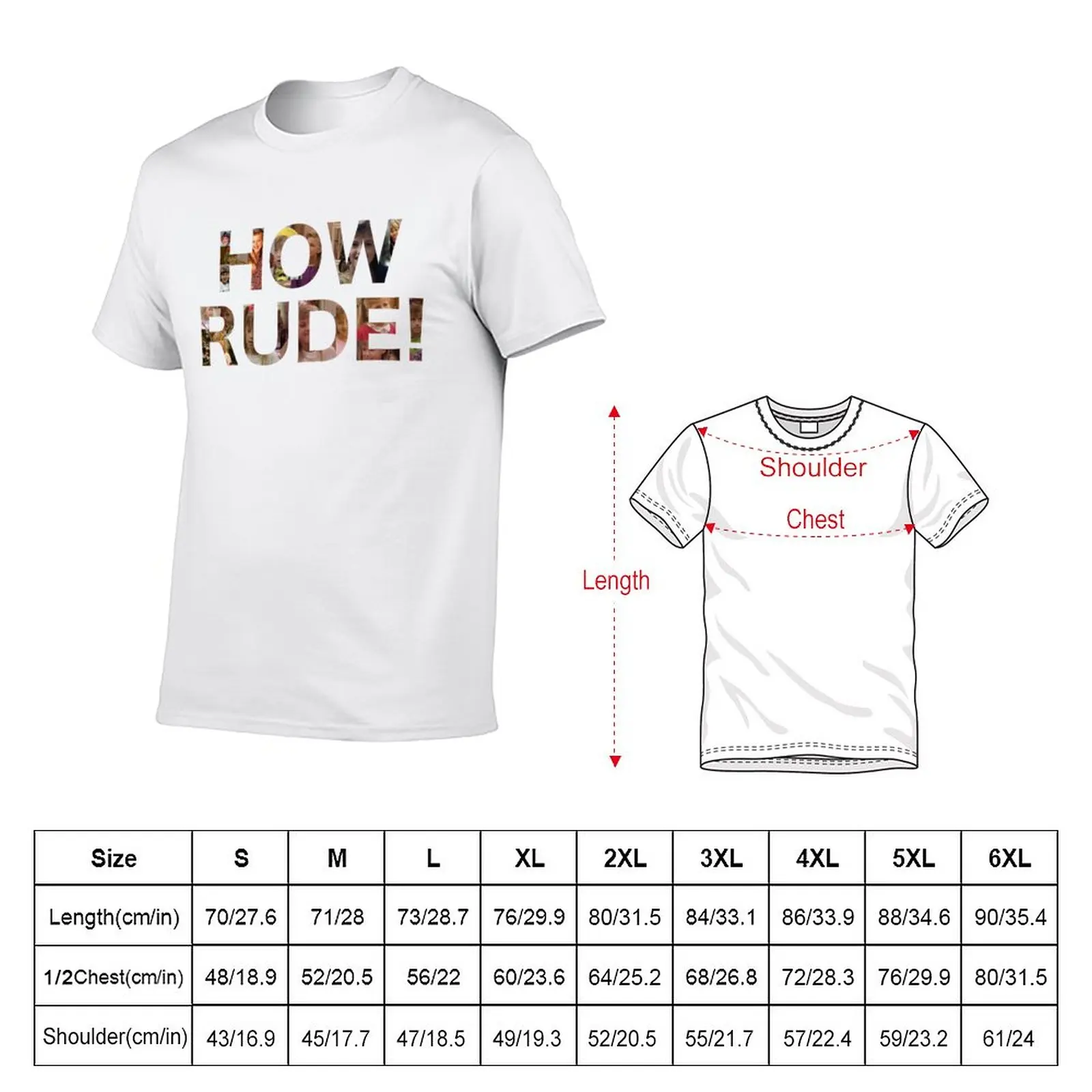 How Rude! T-Shirt boys animal print tops kawaii clothes mens big and tall t shirts