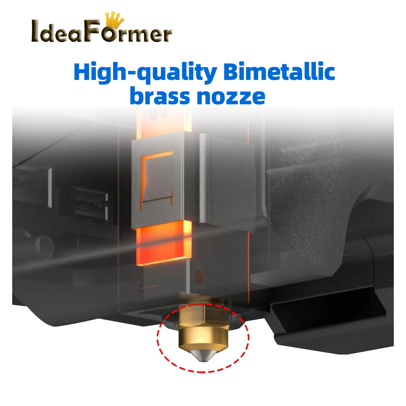 

Обновленное керамическое сопло 0,4 мм, комплект экструдера, стальное латунное сопло с горячим концом, детали 3D-принтера для Elegoo Centauri Carbon