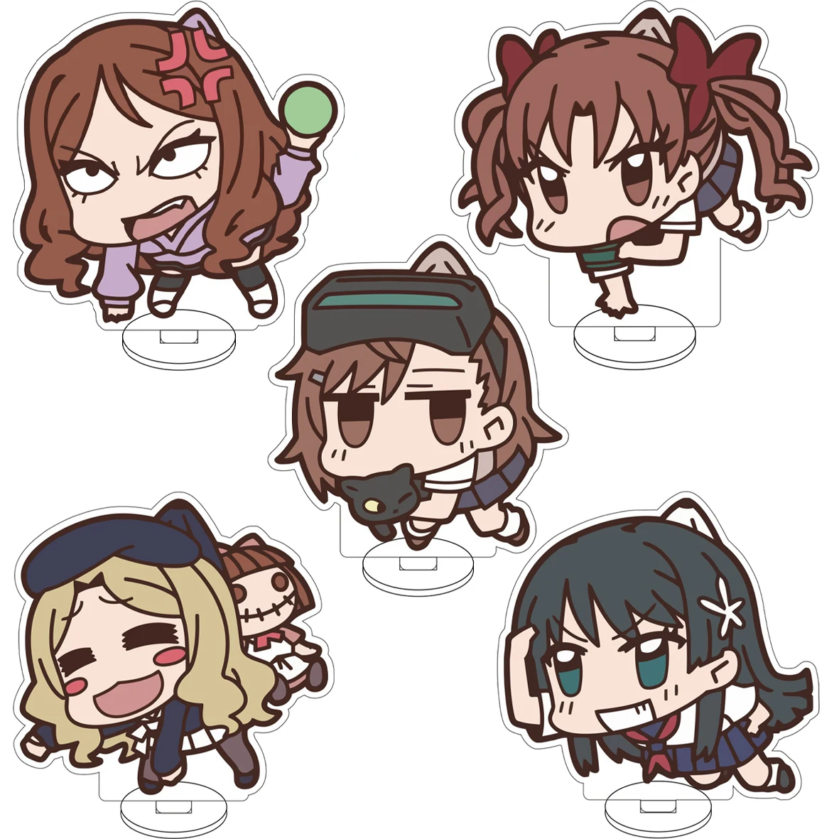 

10CM Anime ‌A Certain Scientific Railgun Cos Misaka Mikoto Shirai Kuroko Saten Ruiko Uiharu kazari Figure Acrylic Stand Ornament