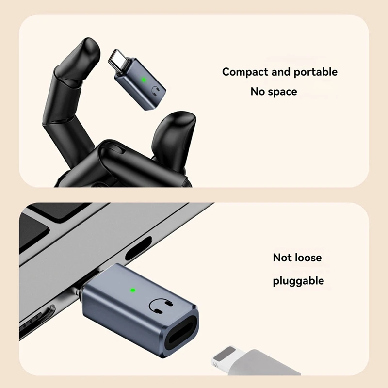 Лучшие предложения Кабель для наушников Конвертер USB C «папа» на 8-контактный разъем «мама» Аудиоадаптер для Iphone 15, мобильного телефона Ipad Type C