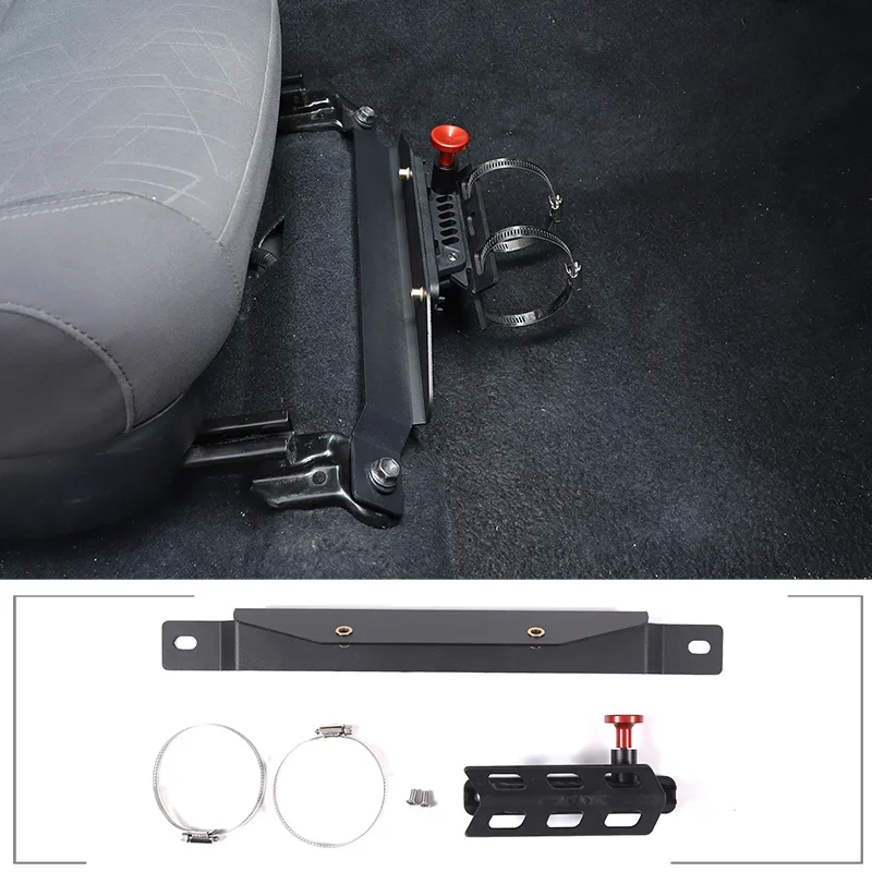 For Toyota Tacoma 2016-2022 Aluminum Alloy Black Under Passenger Seat Fire Extinguisher Bracket Car Modification Accessories