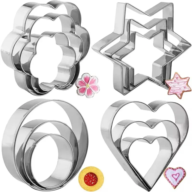 12 Teile/satz Mini Ausstechformen Set Edelstahl Keks DIY Form Herz Runde Blume Form Haushalt Küche Backen Werkzeuge