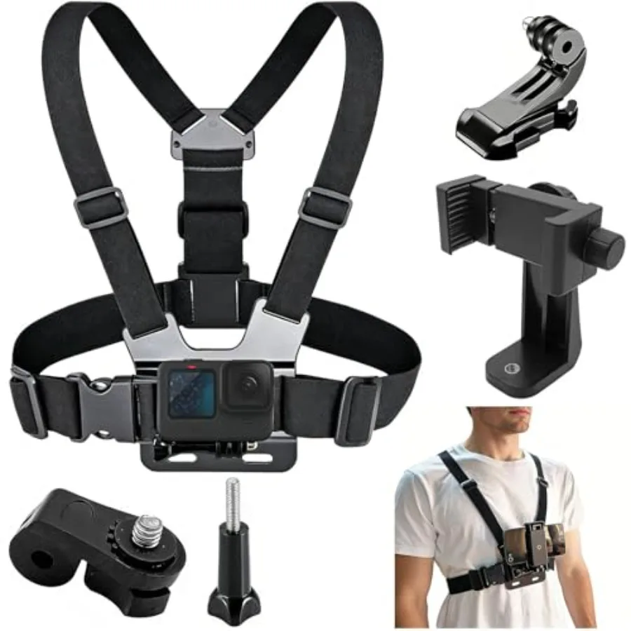 

Adjustable Mobile Phone Chest Strap Harness Mount, Cell Phone Chest Strap Clip Holder for iPhone, GoPro Hero,,DJI Osmo Action C