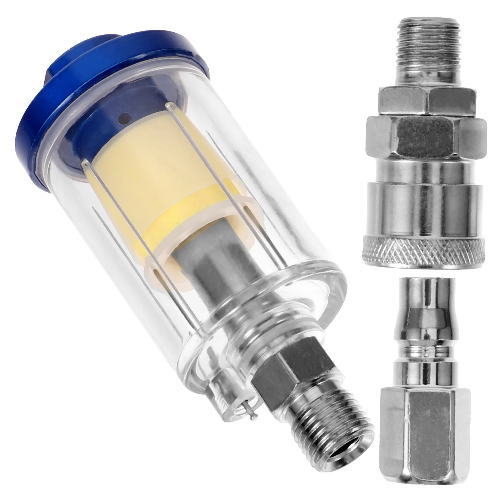 1 مجموعة 1 مجموعة خرطوم الهواء فلتر زيت الماء فخ الرطوبة ل بخاخ الطلاء الهوائي فاصل البلاستيك تصفية ضاغط الهواء المياه #4