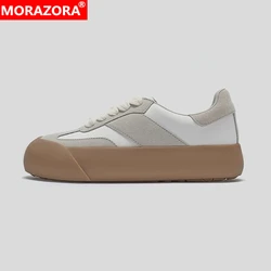 MORAZORA Size 34-40 New Suede Leather Women Sneakers Lace Up Platform Casual Shoes High Quality Ladies Spring  Autumn Shoes