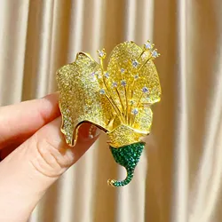 Winter New Chinese Style High-end Orchid Women Brooch Luxurious Design Inlaid with Zircon Corsage Clothing Accessories Pins