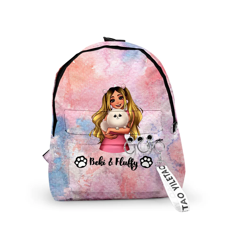 

Hip Hop Popular Beki Fluffy Backpacks Boys/Girls pupil School Bags 3D Print Keychains Oxford Waterproof Cute Small Backpacks