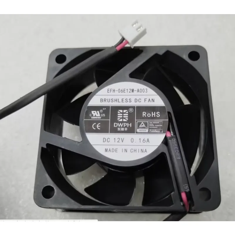 

Вентилятор охлаждения сервера DWPH EFH-06E12M-A003 DC 12V 0.16A 60x60x25мм, 2-проводной