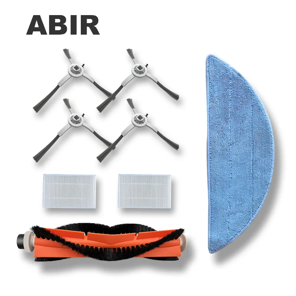 Original Spare Parts  for ABIR X5,X6,X8 ,Includes Side Brus 4pcs,HEPA Filters 2pcs, Central Brush 1pc, Mop 1pc