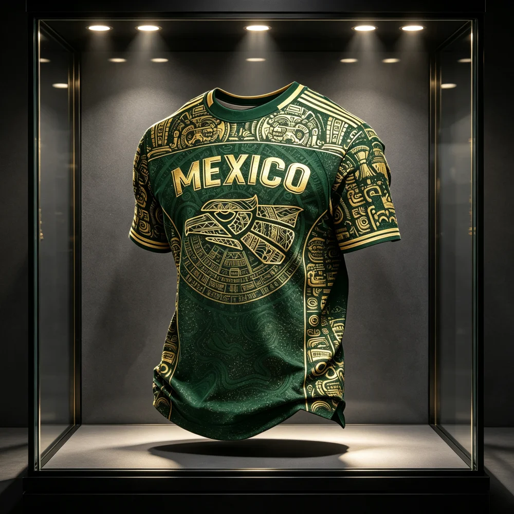 2026 New Men Print Soccer Jersey Quick Dry Short Sleeve T Shirt Mexican Crew Neck Sports Fan Casual Football Family Kids Tees