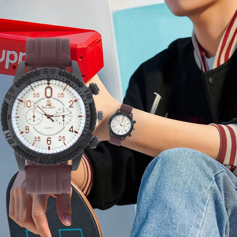 Fashion and Atmosphere Watch High Quality Fashion Waterproof Silicone Tape Wrist Watch for Teenager Outdoor Travel