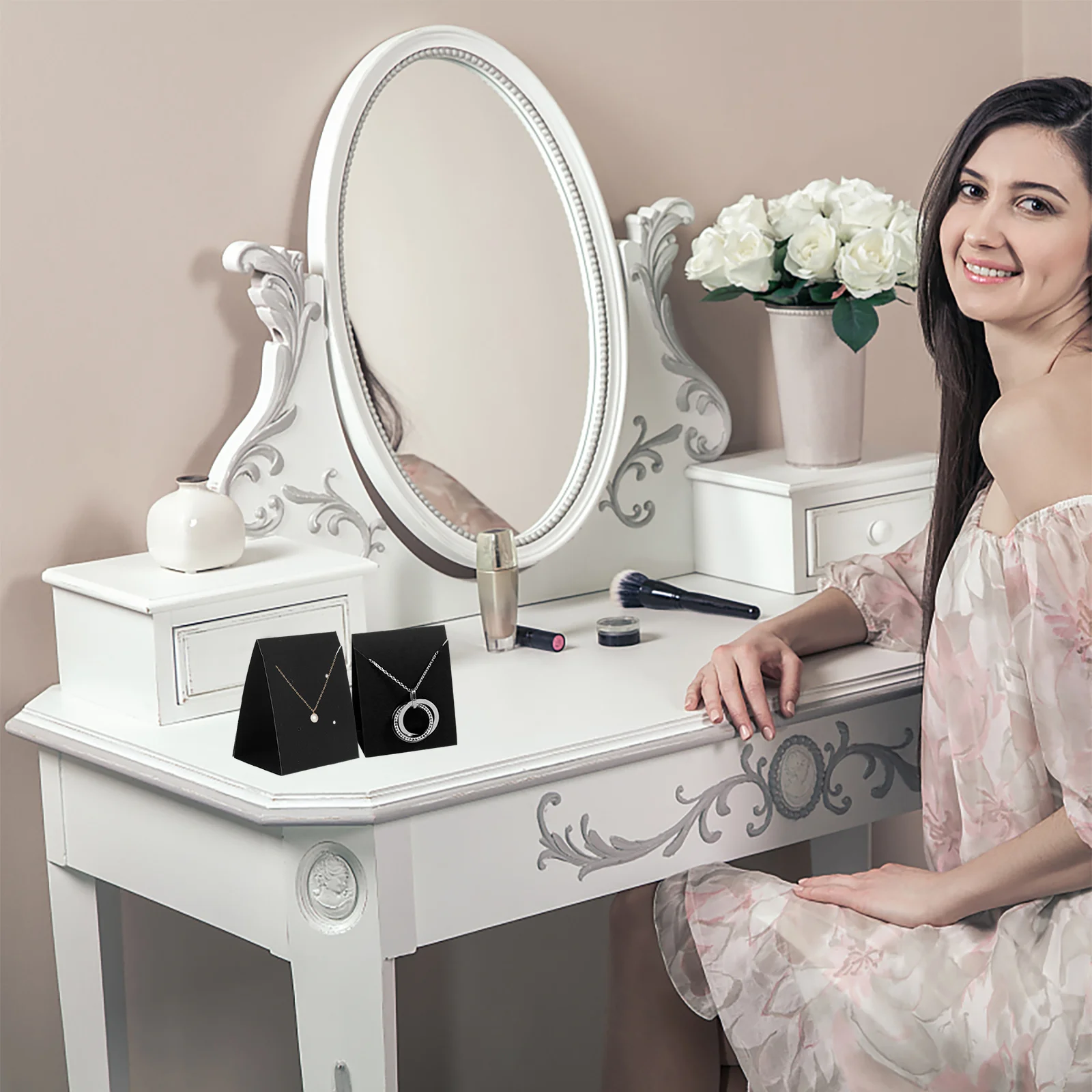 

100Pcs Paper Earring Cards Jewelry Display Holder Standable Foldable for Earrings Hairpins Small Crafts Organizing and Packaging