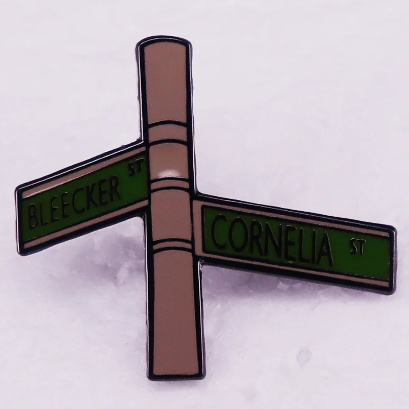 Bleecker and Cornelia New York City Street Sign Enamel Pin Music Song Fan Art Badge Gifts