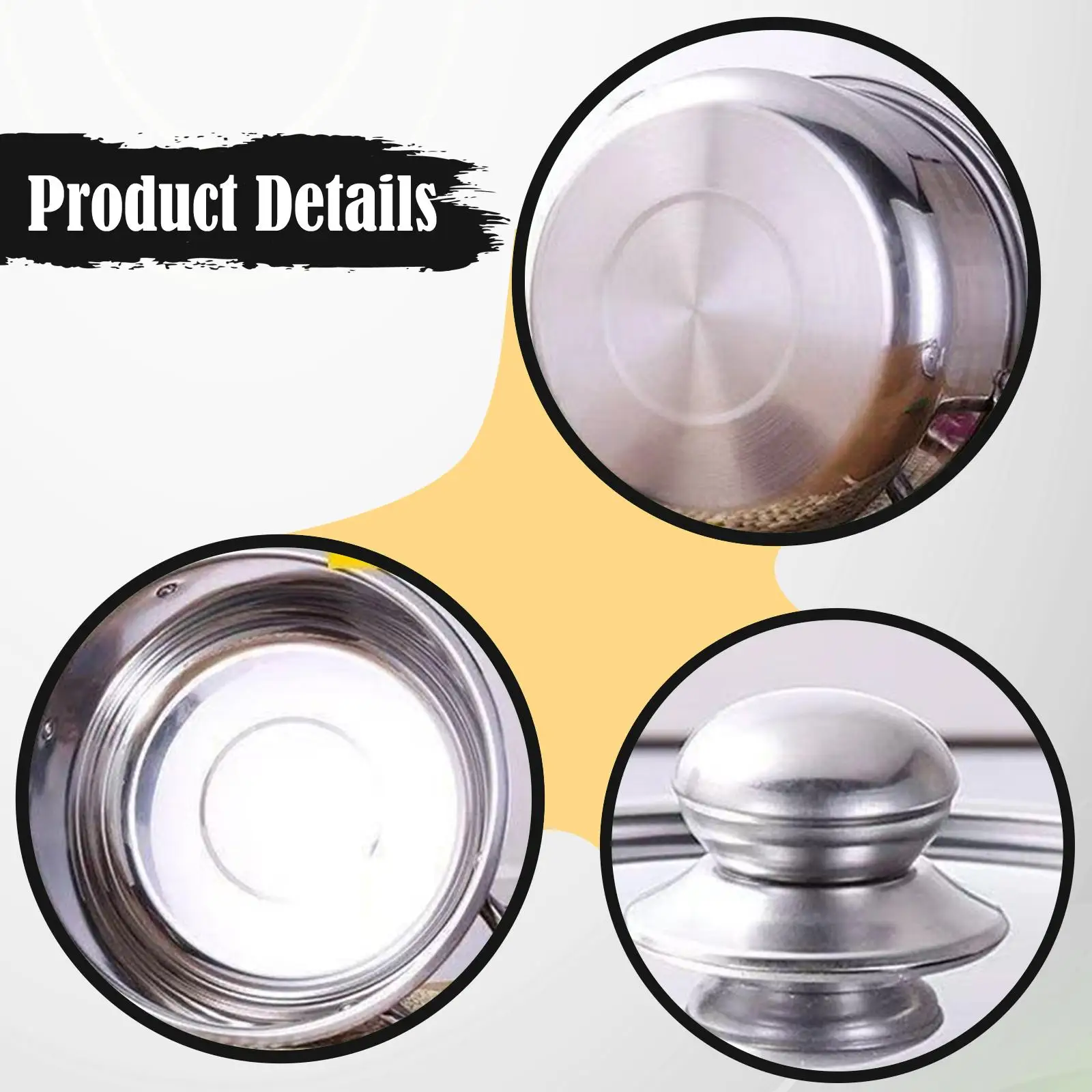 Versatile Stainless Steel Cookware Set 5 Piece Soup Pots with Lids Heat Retention for Multiple Stoves Kitchen