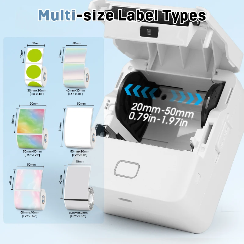 طابعة محمولة لاسلكية صغيرة فورية تدعم اتصال BT للهواتف الذكية المتوافقة مع نظام iOS Android Windows