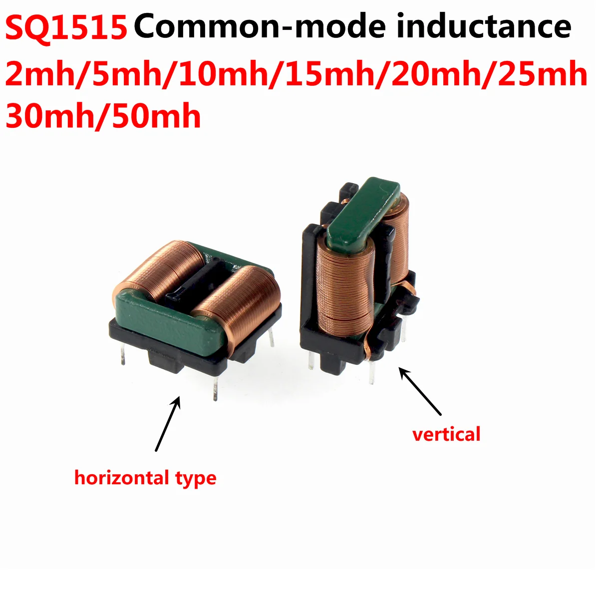 2pcs SQ1515 inductance patch plug-in 2mh 5mh 10mh 15mh 20mh 25mh 30mh 50mh switching power supply EMI common mode inductor