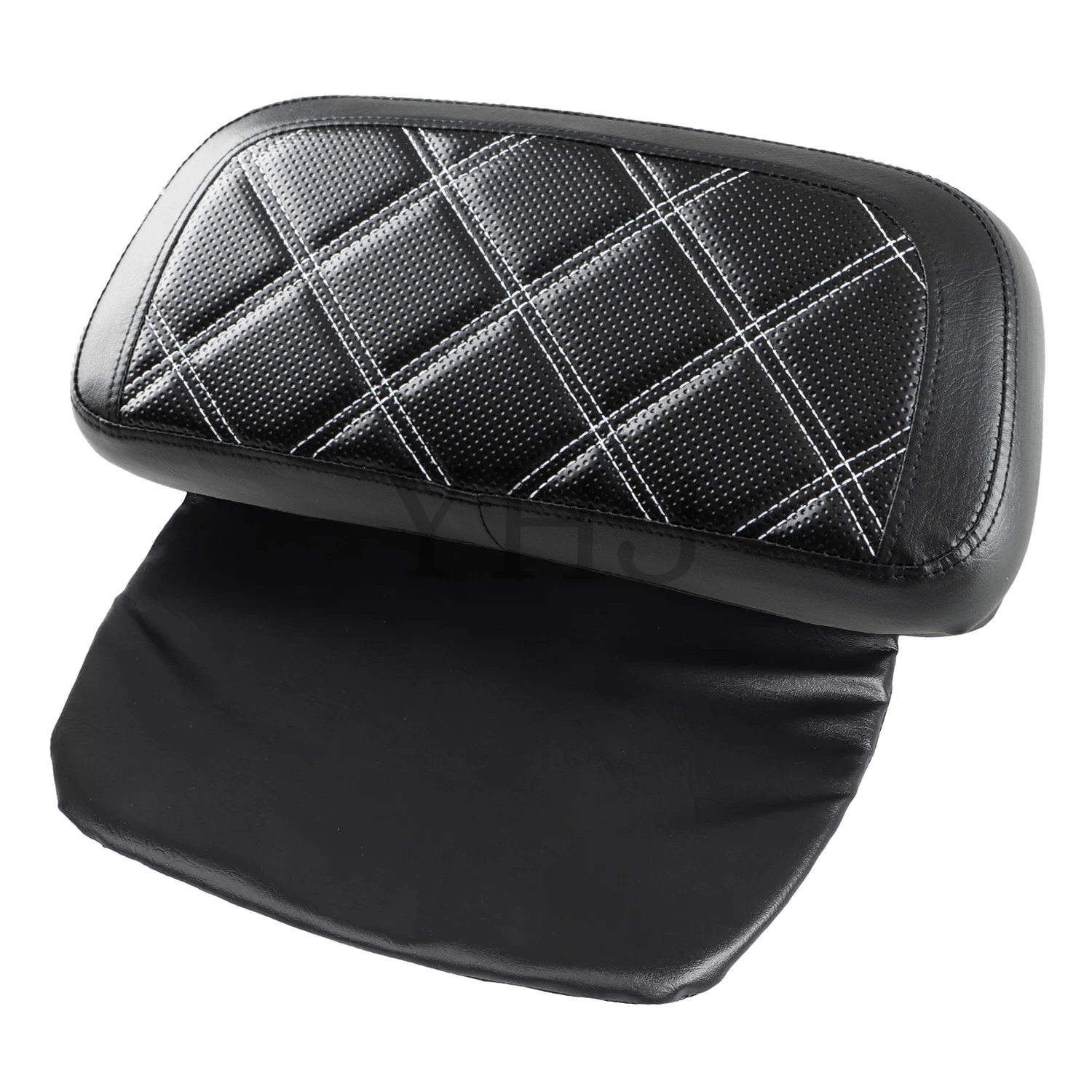 Motorcycle PU Leather Razor Chopped Tour Pak Pack Trunk Backrest Pad For Harley Touring Street Tri Glide Road King 2014-Up Black