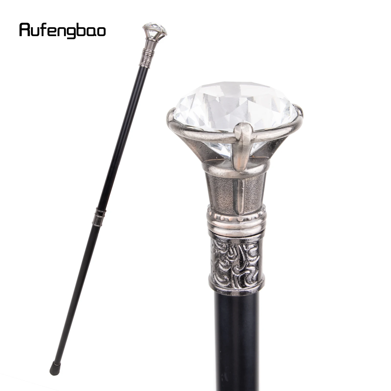 Diamond Type Walking Cane Fashion Decorative Walking Stick Gentleman Elegant Cosplay Cane Knob Crosier 93cm