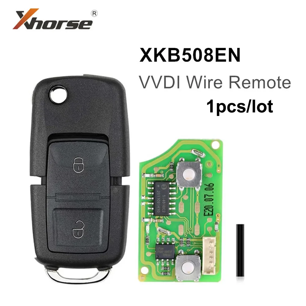 

1pcs/lot Xhorse Universal VVDI Wire Remote Control 2 Buttons XKB501EN XKB508EN Car Key No Transpponder Chip for VVDI Key Tool