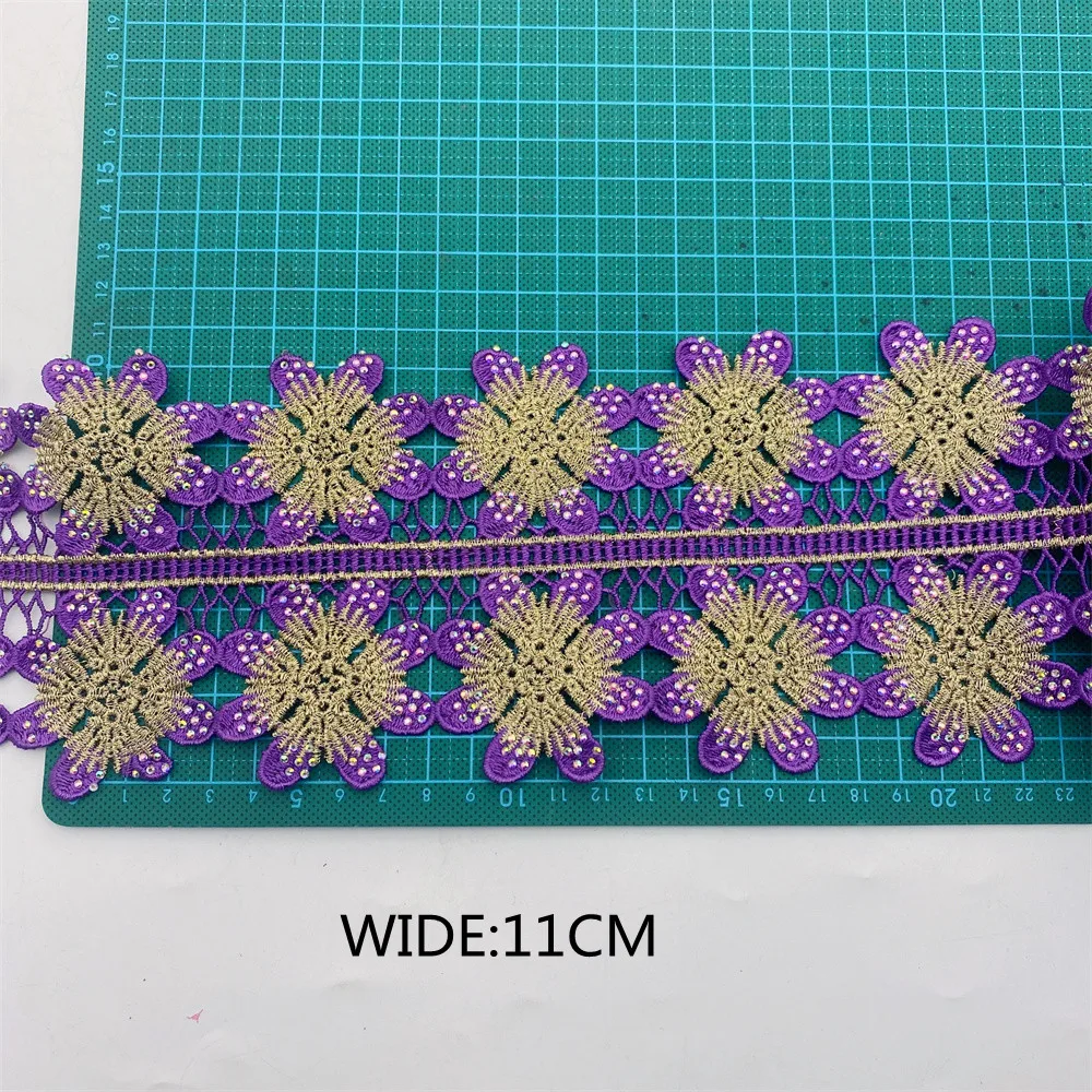 9.5yards New many colors fashion Rhinestone Lace Trim for Wedding dress decoration