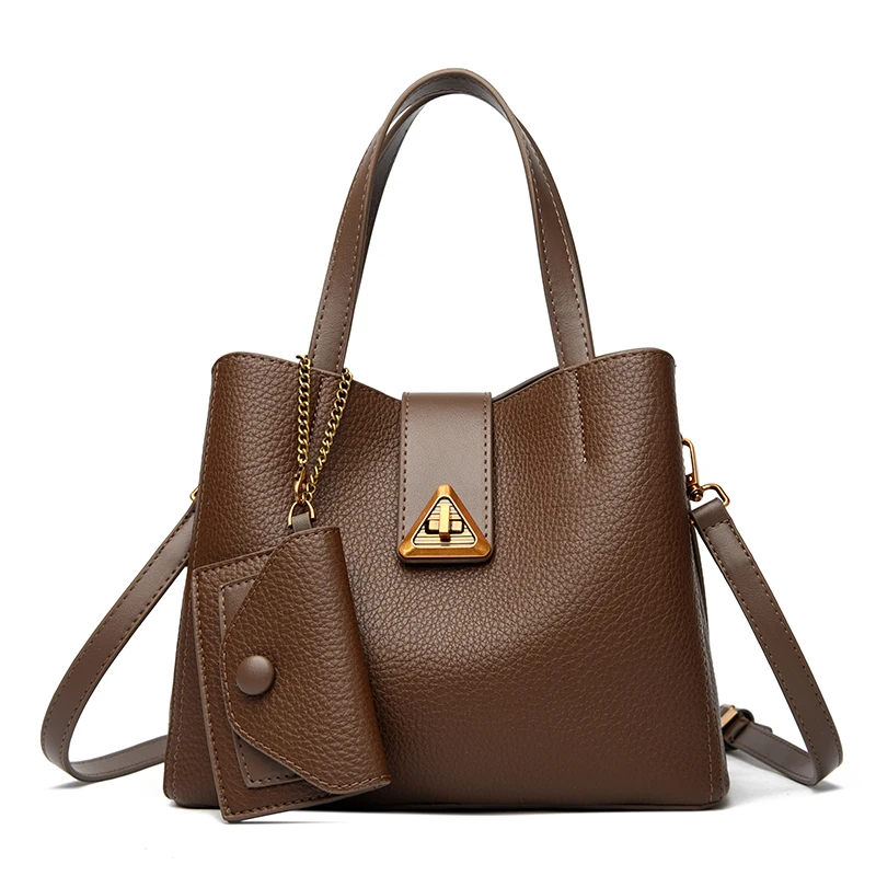 

2025 New Famous Luxury Women's Handbag High Quality Soft Leather Women Tote Bags Fashion Famous Weight Shoulder Bag Wallet Sac