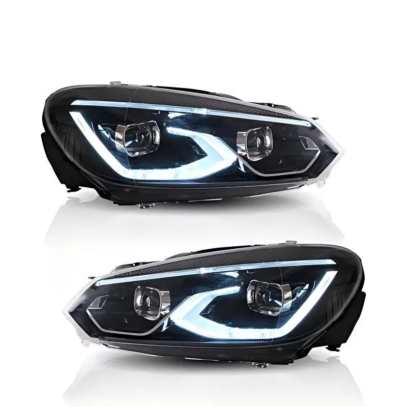 For Sequential LED Headlights for VW Golf 6 MK6 2010-2014 Front Lamp Assembly Dynamic Turn Signal DRL Projector Volkswagen VI