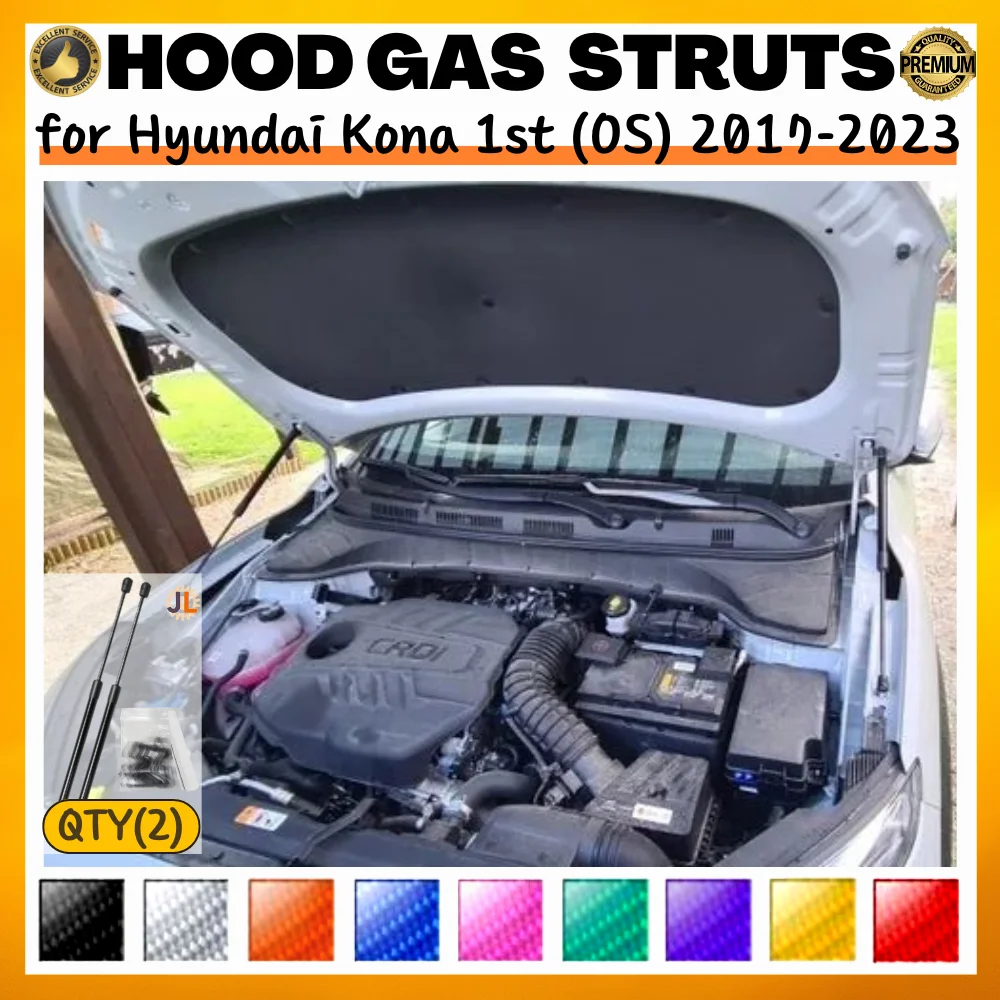 

Qty(2) Hood Struts for Hyundai Kona/Kauai 1st (OS) 2017-2023 Front Bonnet Modify Gas Springs Shock Absorbers Lift Supports
