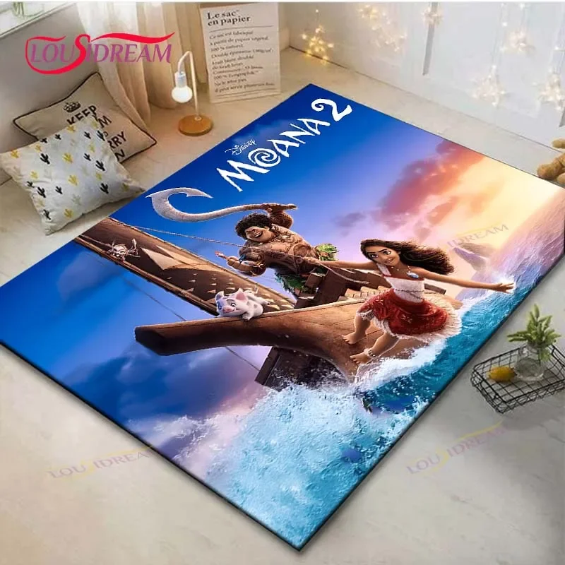 

Fashion Cute Cartoon Moana Rugs for Kid Room Game Carpets Floor Flannel Trendy Child Bedroom Anti-slip Floor Birthday Gift