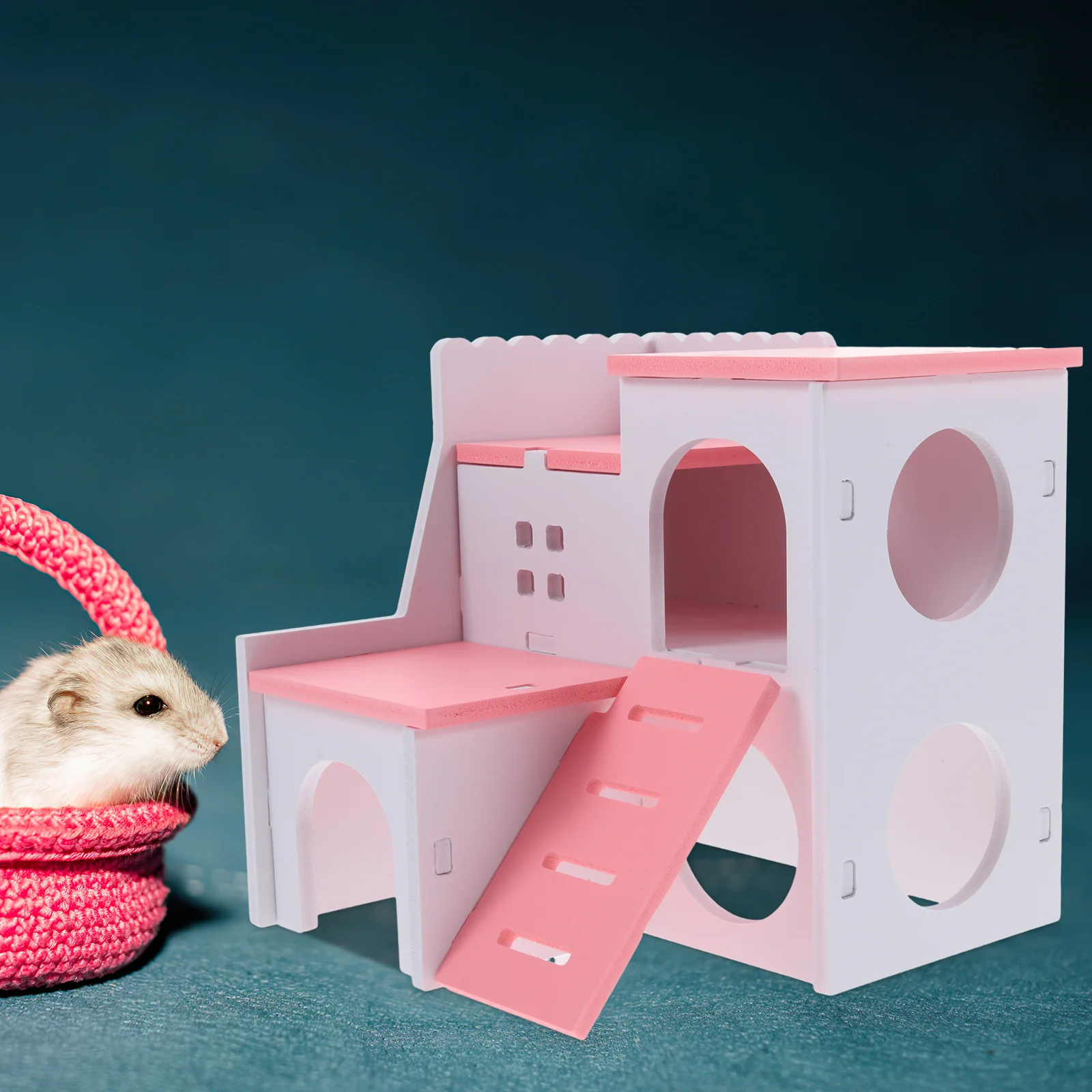 

Hamster Hideout Villa Small Animal Hut Nest Playhouse for Exercise Rest Stress Relief and Mental Health Hamster