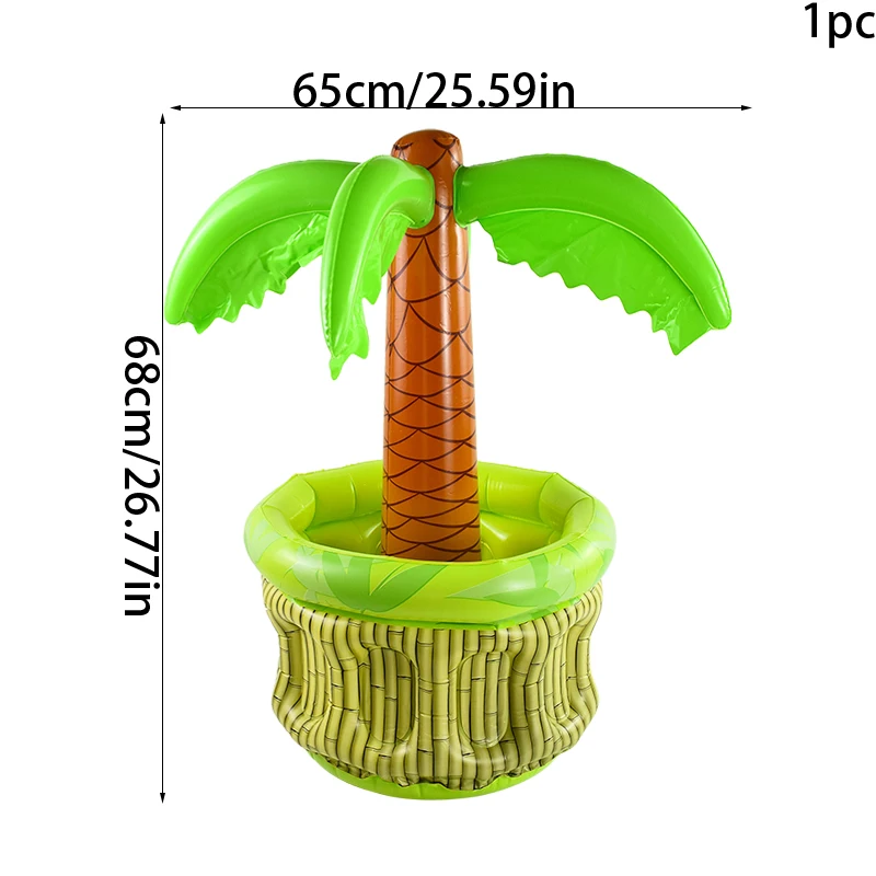 2024 Summer Inflatable Coconut Tree Ice Bucket Hawaii Beach Party Beverage Cooler Drink Holder Outdoor BBQ Beer Ice Bucket Toy